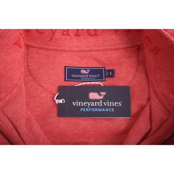 Vineyard Vines Mens Saltwater Quarter Zip Shirt Top Size S Red Stripe NWT - Picture 6 of 6